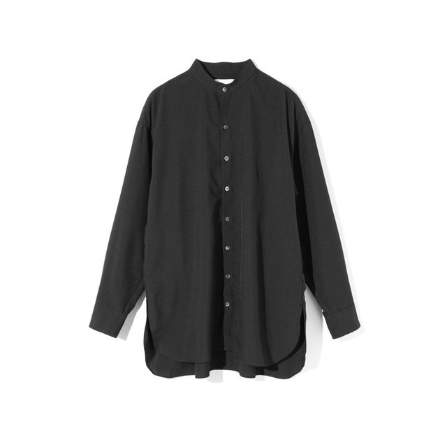 バンドカラーロングシャツ （ブラック(color99)）