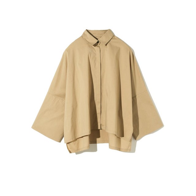 for Ladies コットンナイロンワイドシャツ （ベージュ(color20)）