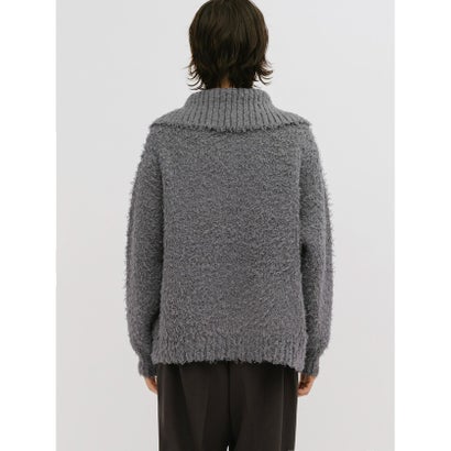 MIDIUMISOLID for Ladies クラウドループジップニット （チャコールグレー(color92)）｜詳細画像