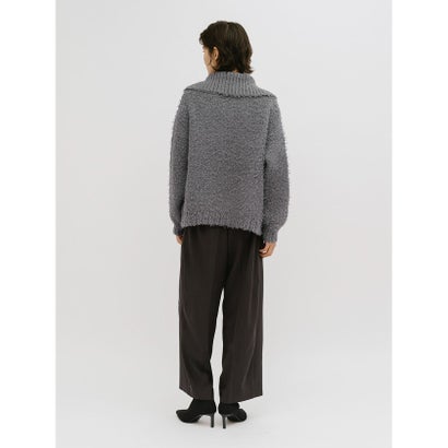 MIDIUMISOLID for Ladies クラウドループジップニット （チャコールグレー(color92)）｜詳細画像