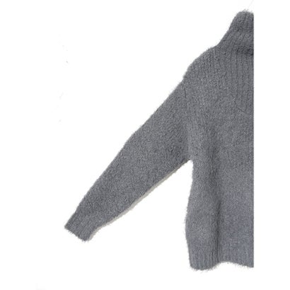 MIDIUMISOLID for Ladies クラウドループジップニット （チャコールグレー(color92)）｜詳細画像