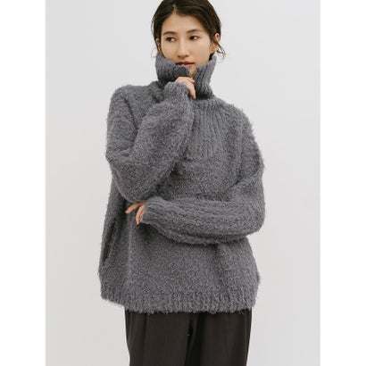 MIDIUMISOLID for Ladies クラウドループジップニット （チャコールグレー(color92)）｜詳細画像