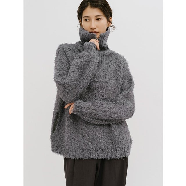for Ladies クラウドループジップニット （チャコールグレー(color92)）