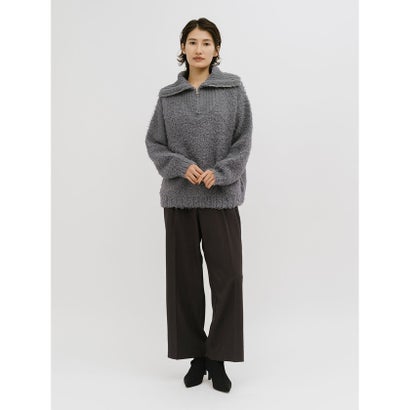 ミディウミソリッド MIDIUMISOLID MIDIUMISOLID for Ladies クラウドループジップニット （ダークグリーン(color22)）｜詳細画像