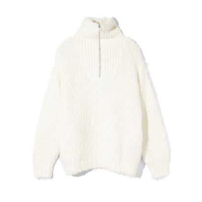 ミディウミソリッド MIDIUMISOLID MIDIUMISOLID for Ladies クラウドループジップニット （ダークグリーン(color22)）｜詳細画像