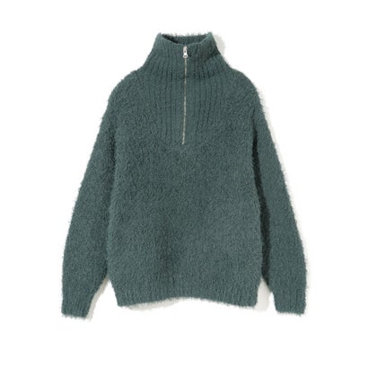 ミディウミソリッド MIDIUMISOLID MIDIUMISOLID for Ladies クラウドループジップニット （ダークグリーン(color22)）｜詳細画像