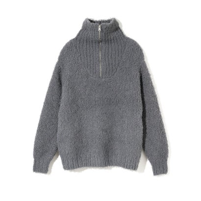 ミディウミソリッド MIDIUMISOLID MIDIUMISOLID for Ladies クラウドループジップニット （ダークグリーン(color22)）｜詳細画像