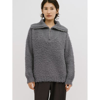 MIDIUMISOLID for Ladies クラウドループジップニット （オフホワイト(color11)）｜詳細画像
