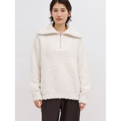 MIDIUMISOLID for Ladies クラウドループジップニット （オフホワイト(color11)）｜詳細画像