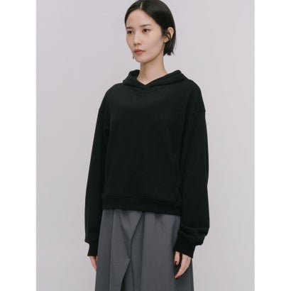 ミディウミソリッド MIDIUMISOLID MIDIUMISOLID for Ladies コンパクトスウェットフーディー （ブラック(color99)）｜詳細画像