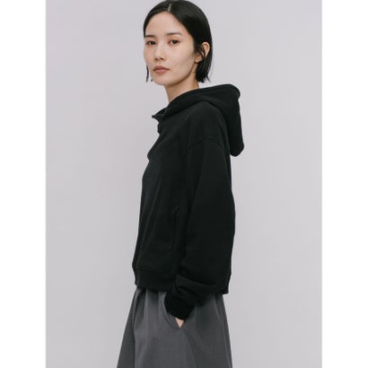 ミディウミソリッド MIDIUMISOLID MIDIUMISOLID for Ladies コンパクトスウェットフーディー （ブラック(color99)）｜詳細画像
