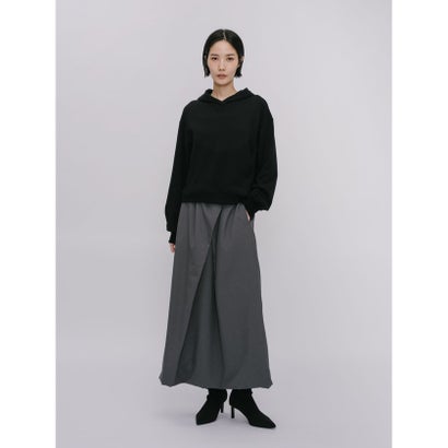 ミディウミソリッド MIDIUMISOLID MIDIUMISOLID for Ladies コンパクトスウェットフーディー （ブラック(color99)）｜詳細画像