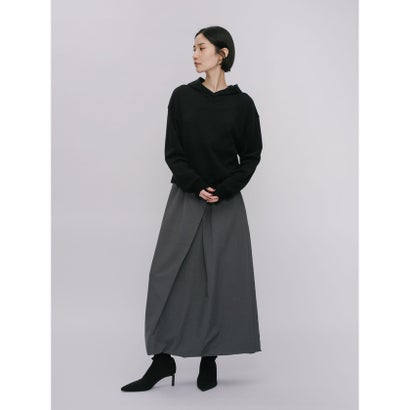 ミディウミソリッド MIDIUMISOLID MIDIUMISOLID for Ladies コンパクトスウェットフーディー （ブラック(color99)）｜詳細画像