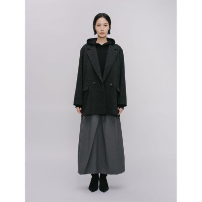 ミディウミソリッド MIDIUMISOLID MIDIUMISOLID for Ladies コンパクトスウェットフーディー （ブラック(color99)）｜詳細画像