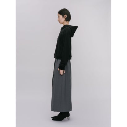 ミディウミソリッド MIDIUMISOLID MIDIUMISOLID for Ladies コンパクトスウェットフーディー （チャコールグレー(color92)）｜詳細画像