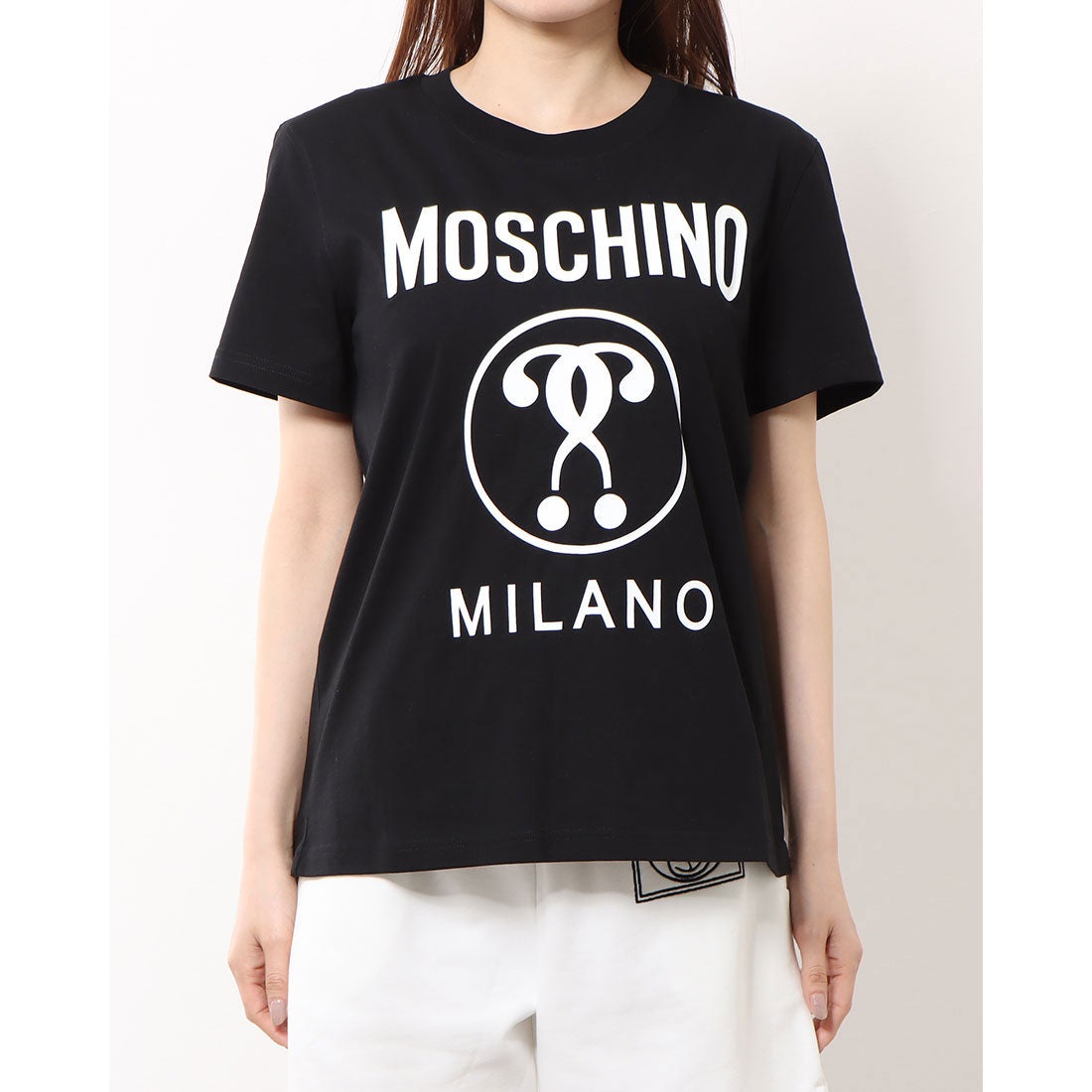 モスキーノ Moschino ダブルクエスチョンマークプリントTシャツ （BLACK）