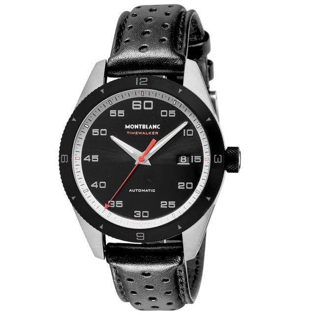
                    Montblanc タイムウォーカー メンズ 時計 116061 自動巻 ブラック カーフ革 スイス （ブラック）