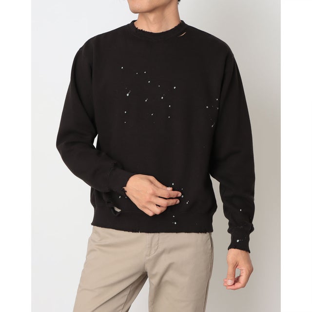 クラシッククルーネック スプラッター （Black）