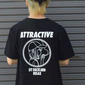 スモーキングガール SIT BACK AND RELAX半袖Tシャツ （ブラック）