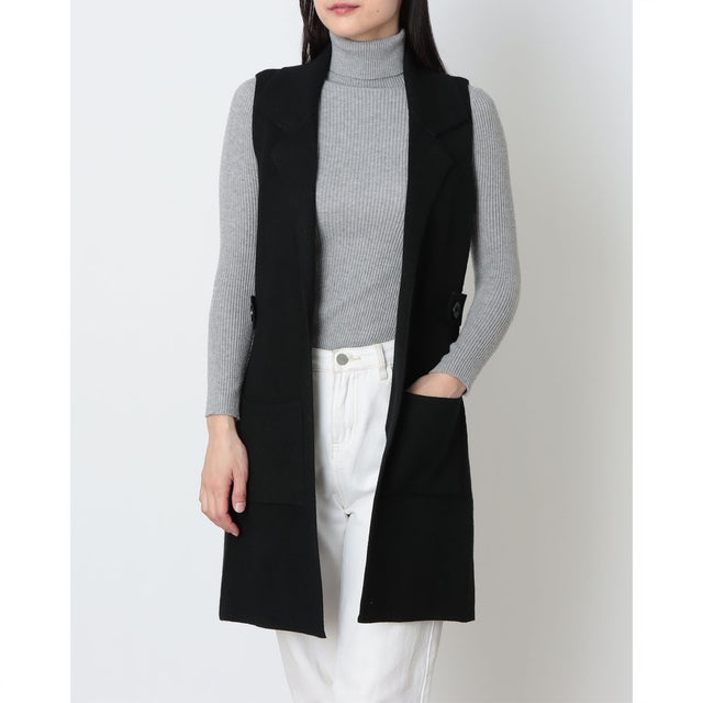 イタリア製ロングベスト （ブラック）