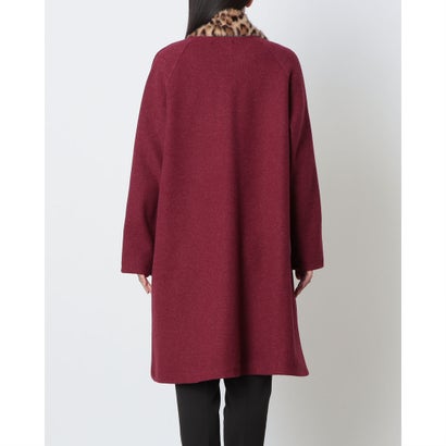イタリア製コート マフラー付き （ワイン）｜詳細画像