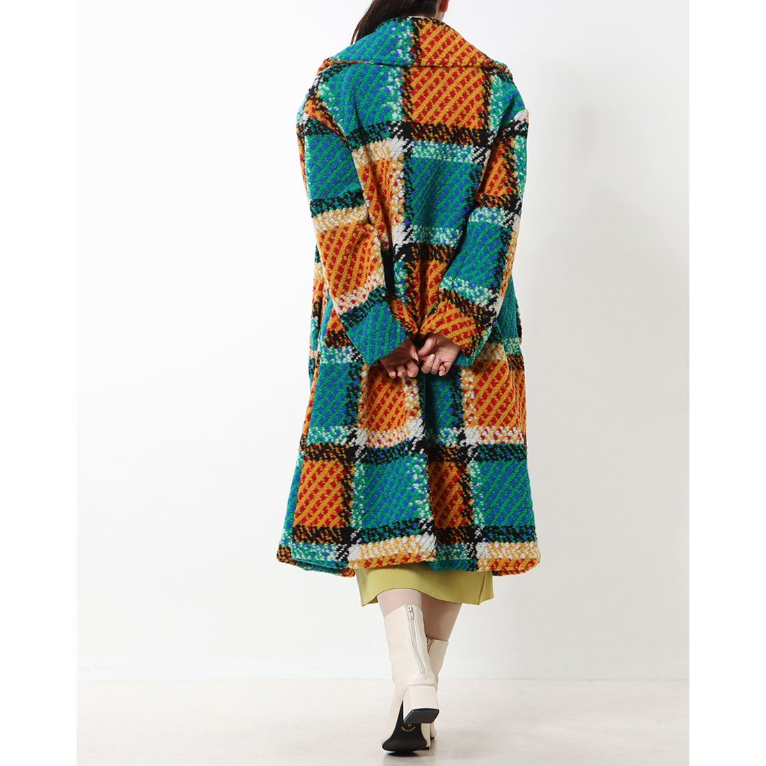 モードフルーレ MODE FOURRURE イタリア製ウールコート （グリーン） -waja bazar - 海外ファッションブランド通販
