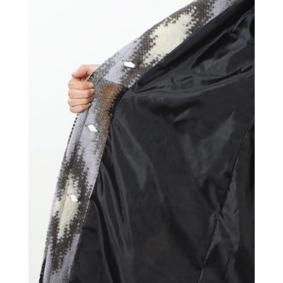 モードフルーレ MODE FOURRURE イタリア製ウールコート （グレー/ブラック）｜詳細画像