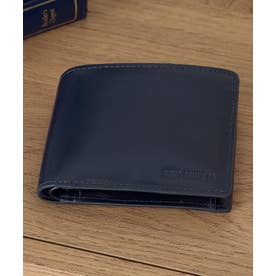 イタリアンレザー 2つ折り財布 （ネイビー）