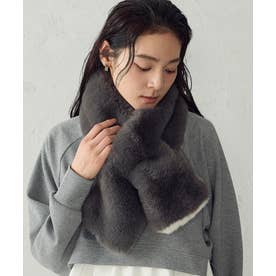【リバーシブル】フェイクファー ティペット （グレー系その他）