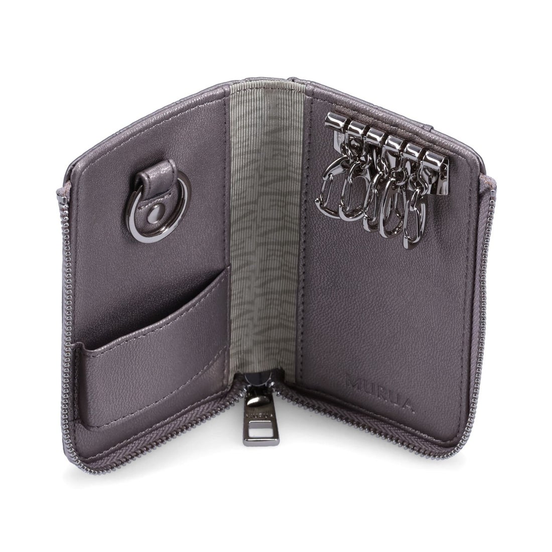 ムルーア MURUA ムルーア MURUA キーケース キーホルダー レディース 5連 L字ファスナー KEY CASE ブラック アイボリー ...