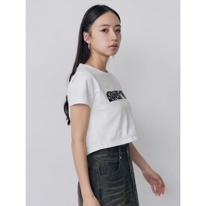 パターンロゴパッチTシャツ （ホワイト）｜詳細画像