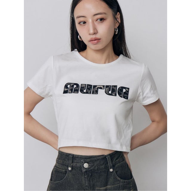 パターンロゴパッチTシャツ （ホワイト）