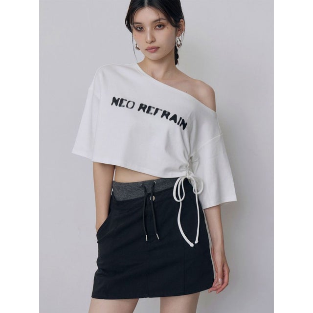 ワンショルロゴワイドTシャツ （ホワイト）