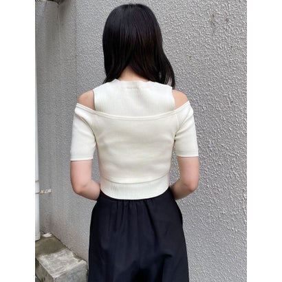 ムルーア MURUA オフショルカーデドッキングニット （レッド）｜詳細画像