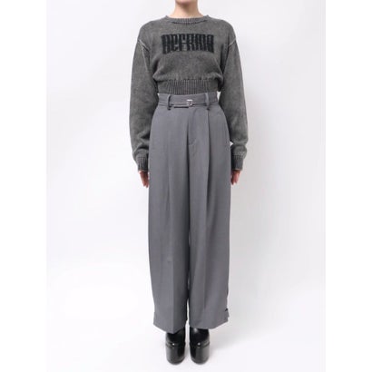 ムルーア MURUA サイドタックベルトワイドパンツ （ブラック）｜詳細画像