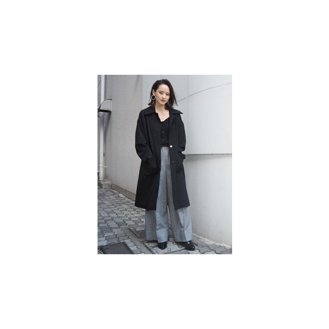 MURUA ステンカラーロングコート ブラック -ファッション通販 FASHION 