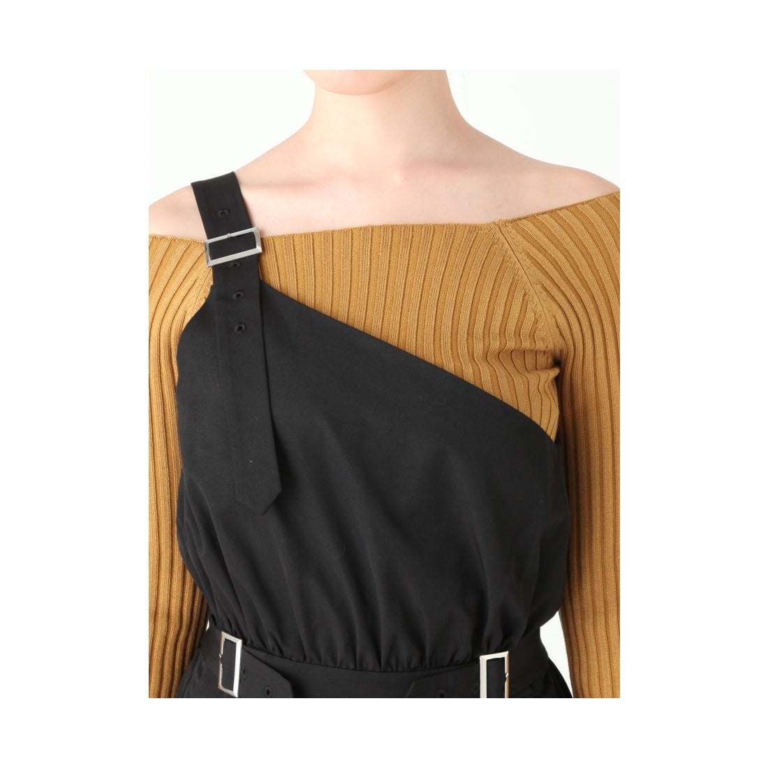 MURUA ワンショルダーサロペット ブラック -ファッション通販 FASHION 