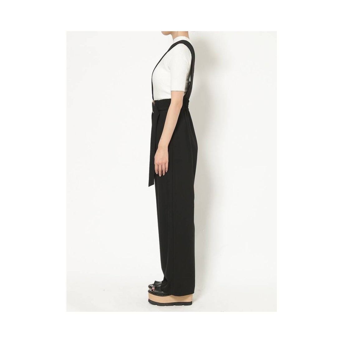 MURUA 〇ワンショルサスペンダーパンツ ブラック -ファッション通販 