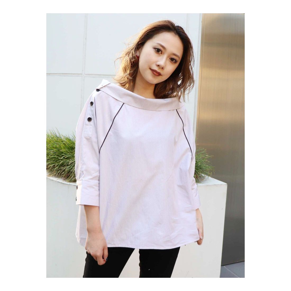 MURUA ボタンオフショルシャツ（ホワイト） -ファッション通販 FASHION 