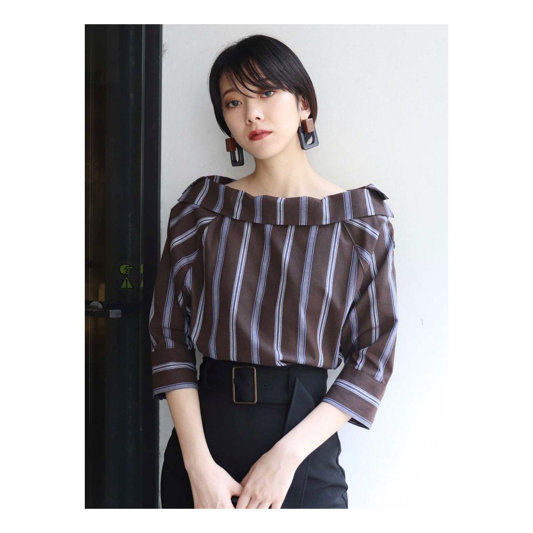 MURUA ボタンオフショルシャツ（ホワイト） -ファッション通販 FASHION 