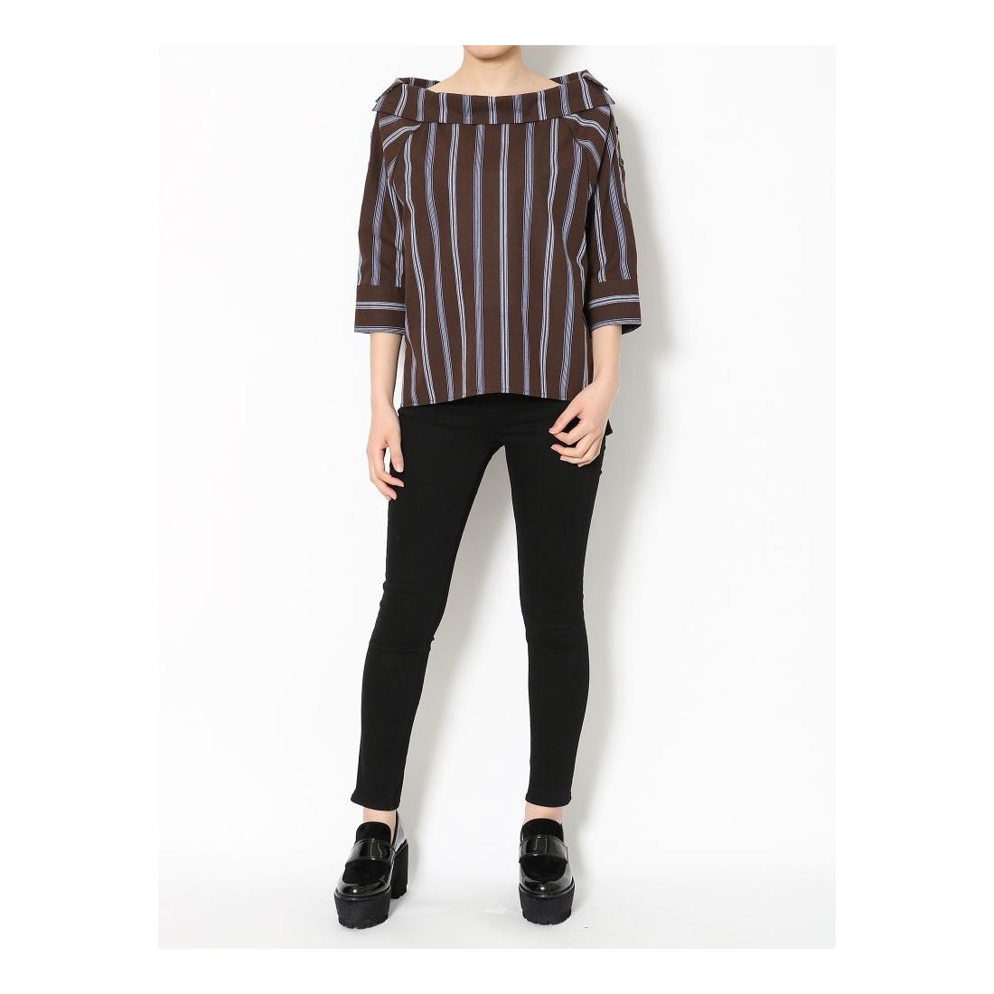 MURUA ボタンオフショルシャツ（ホワイト） -ファッション通販 FASHION 