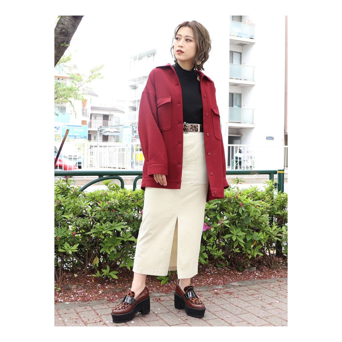 MURUA ミリタリールーズブルゾン（ボルドー） -ファッション通販 