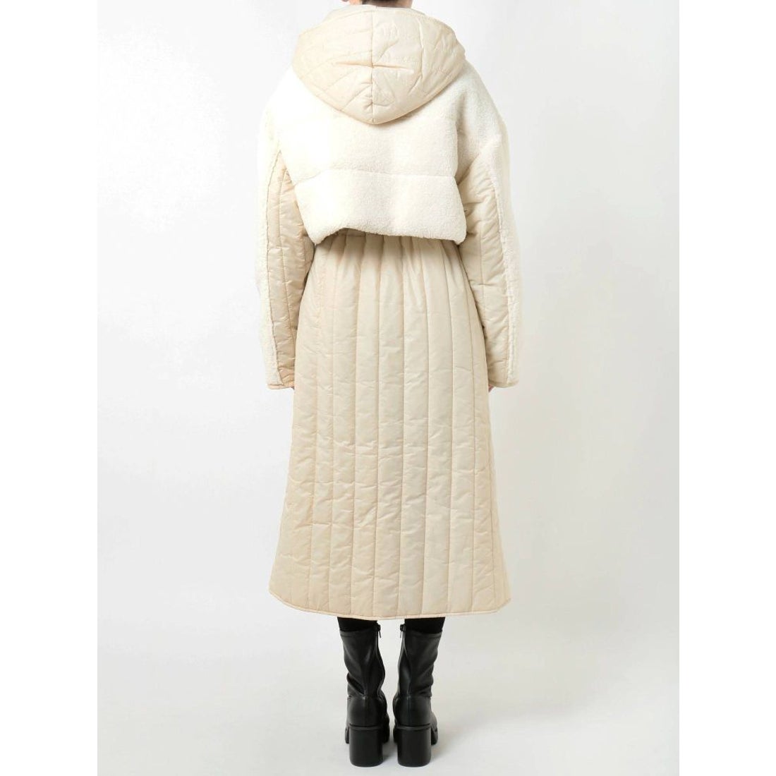 MURUA 【ONLINE限定】キルトドッキングボアコート（ブラック 