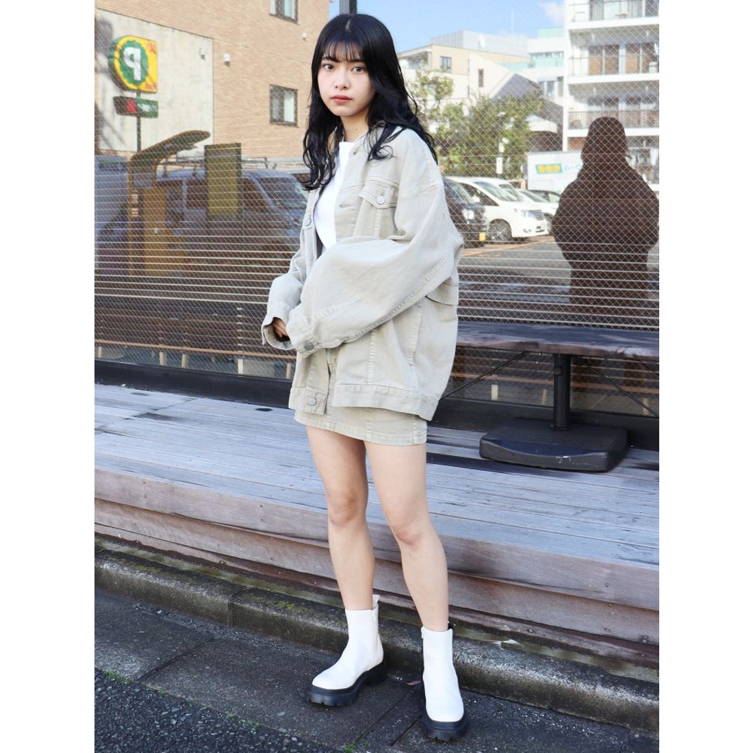 MURUA オーバールーズノーカラージャケット【セットアップ着用可能 