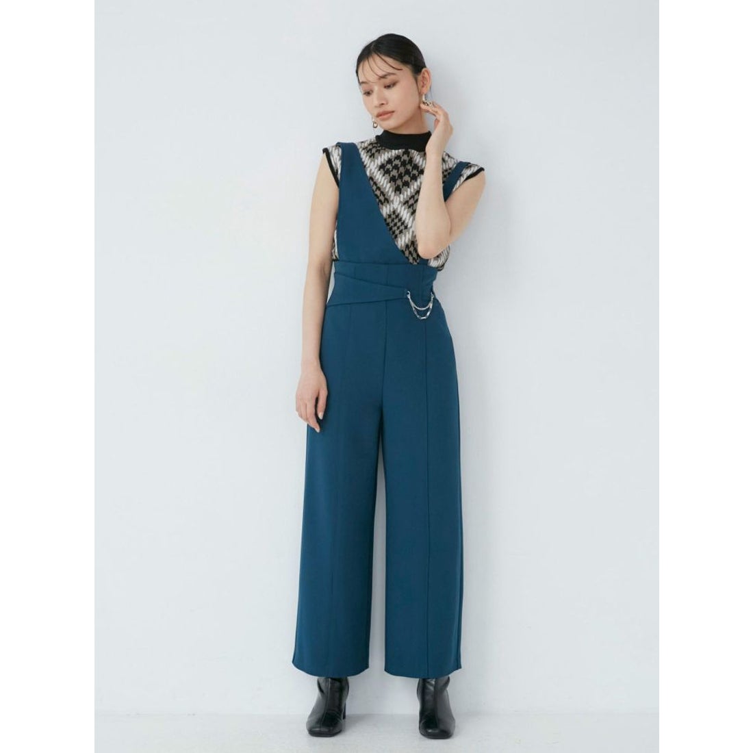 MURUA チェーンベルトサスペンダーパンツ【セット販売対象】（モカ 