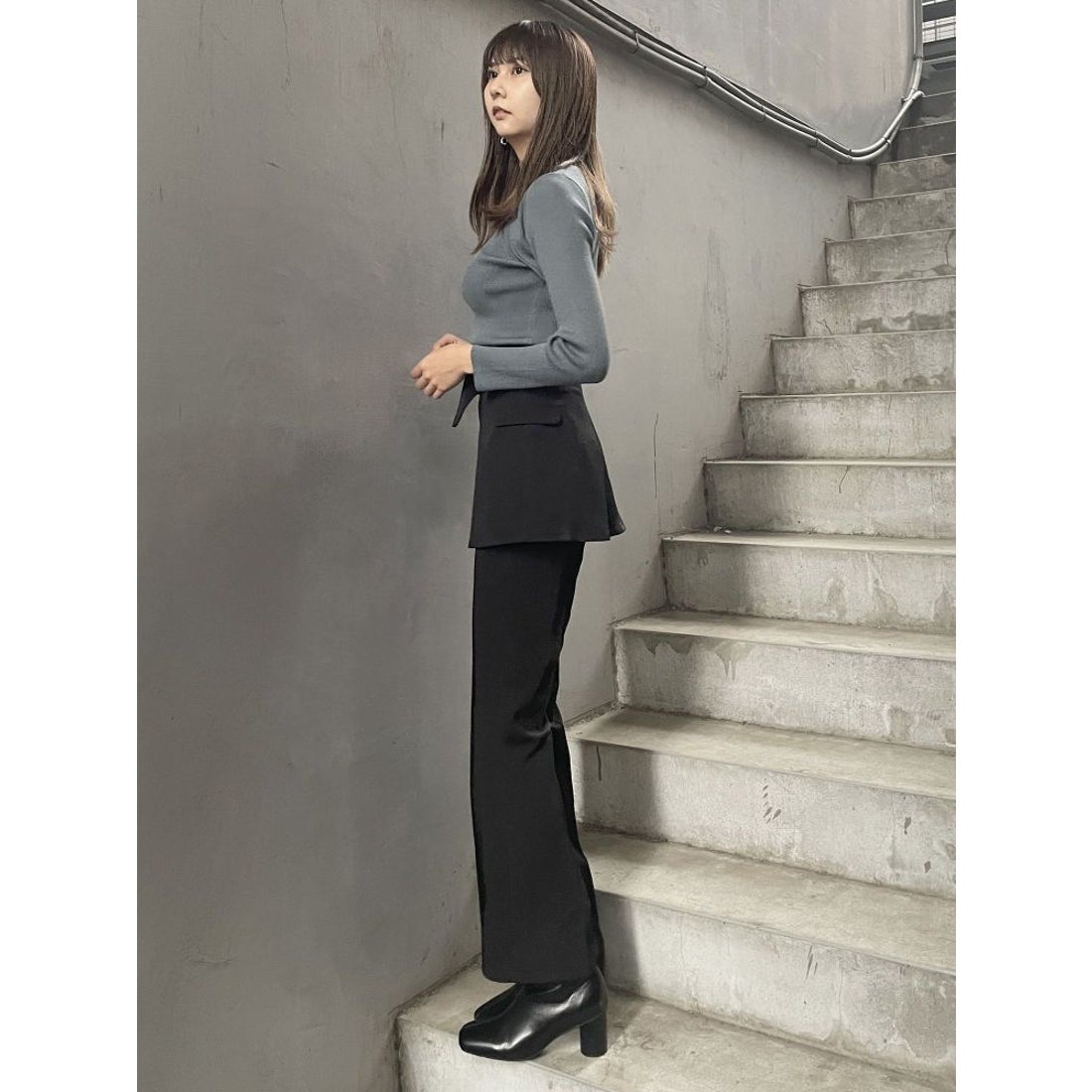 MURUA ラップベルトフレアパンツ（ブラック） -靴＆ファッション通販