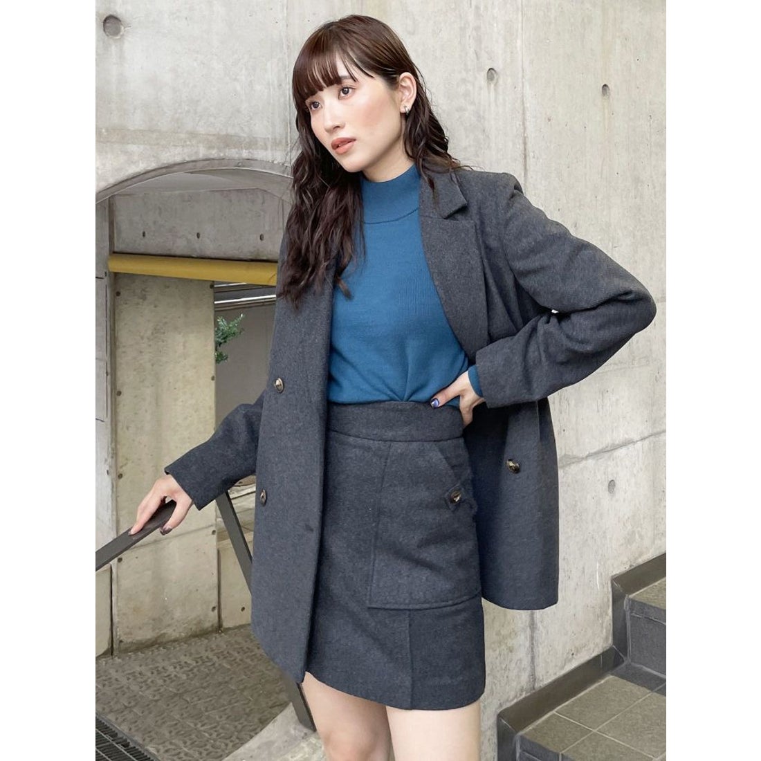 MURUA ウールライクテーラードジャケット【セット販売対象】（ブラウン