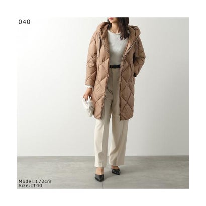 マックスマーラ ザ・キューブ Max Mara The Cube Max Mara The Cube ダウンコート TREFE フード付き （078/チャコール）｜詳細画像