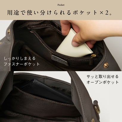 Pomly（ポムリ） レディース ハンドバッグ 2way ショルダーバッグ 斜め掛け 肩掛け 手持ち小さめ 軽量 （モカグレー）｜詳細画像
