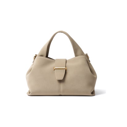 Pomly（ポムリ） レディース ハンドバッグ 2way ショルダーバッグ 斜め掛け 肩掛け 手持ち小さめ 軽量 （グレージュ）｜詳細画像